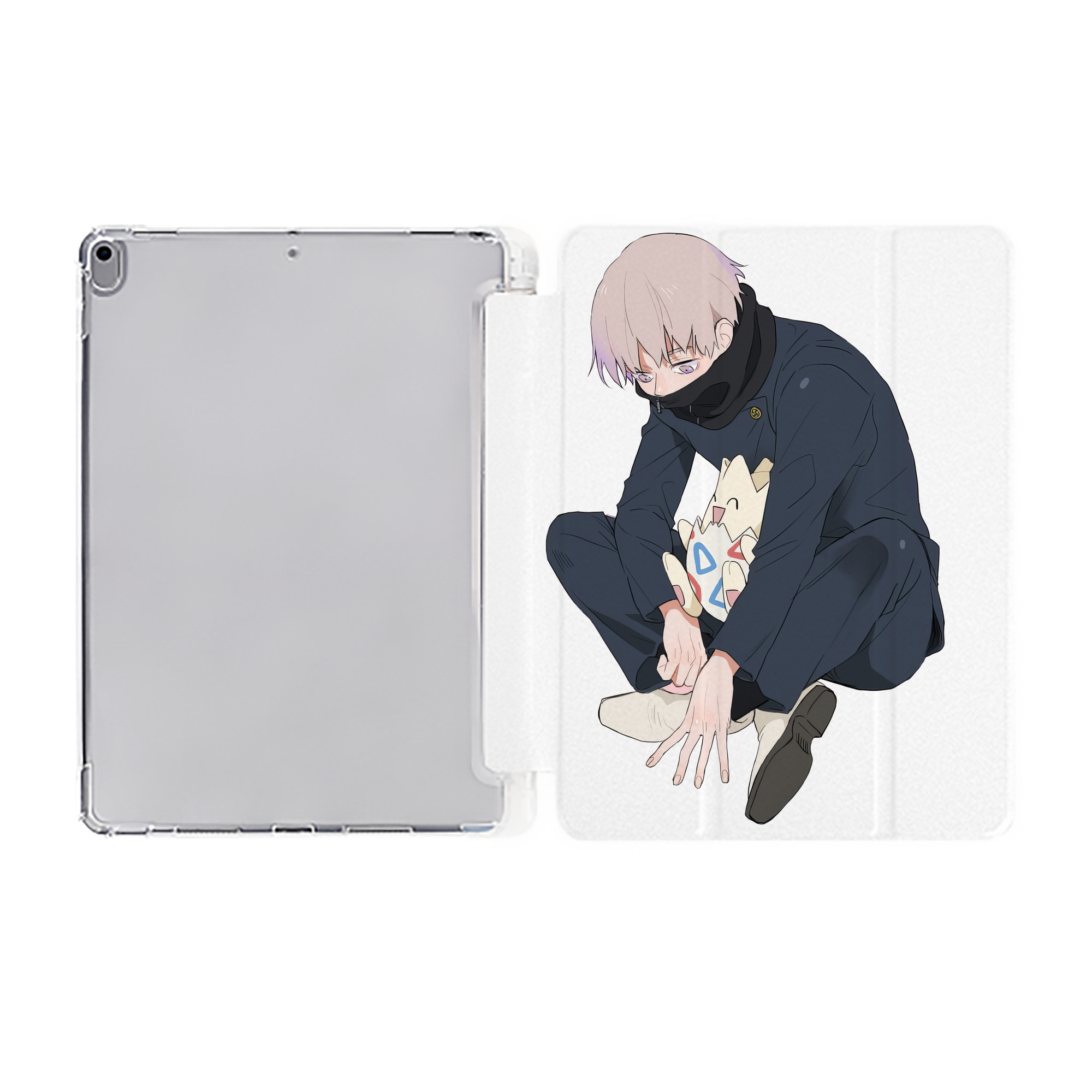 （画像用） 呪術廻戦 Jujutsu Kaisen IPad ケース ペン収納付き 三つ折りスタンド PUレザー×シリコン 対応機種9.5/10.5/10.9インチ